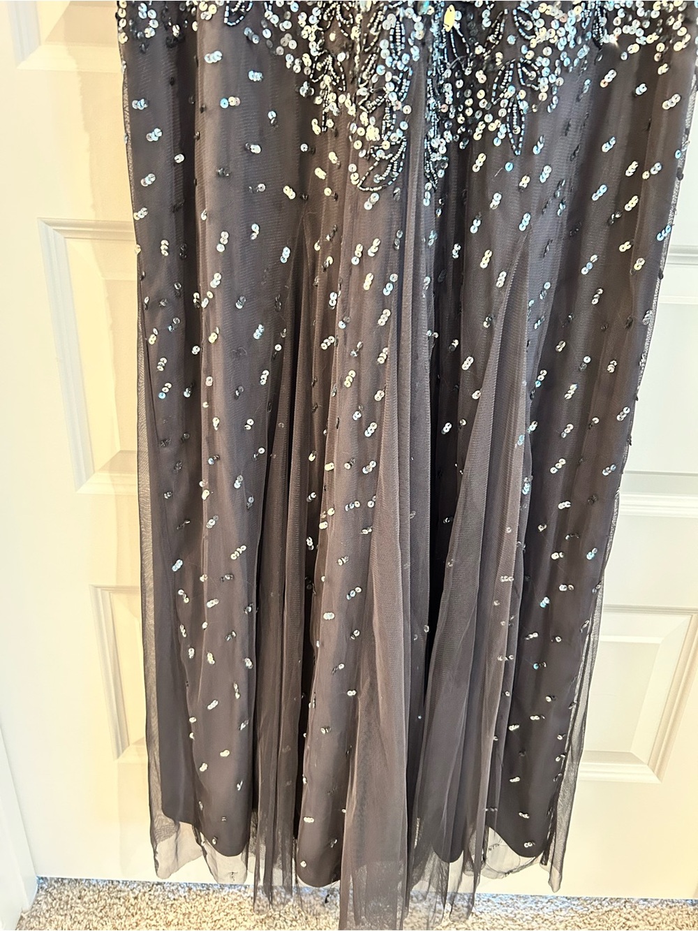 Adrianna Papell Mother of the Groom Bride Embellished Gown Gray Silver Size 18W - Picture 5 of 16